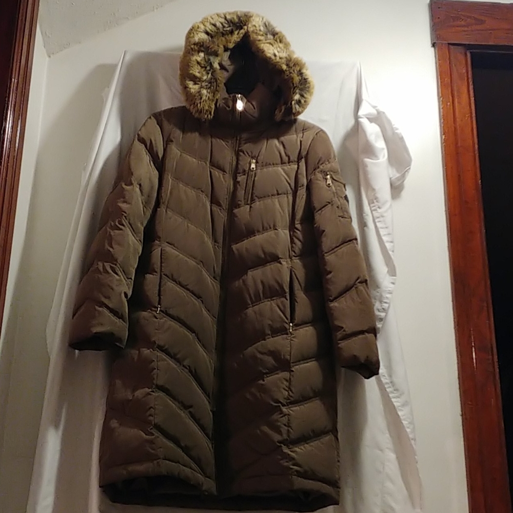 Tan puffer coat